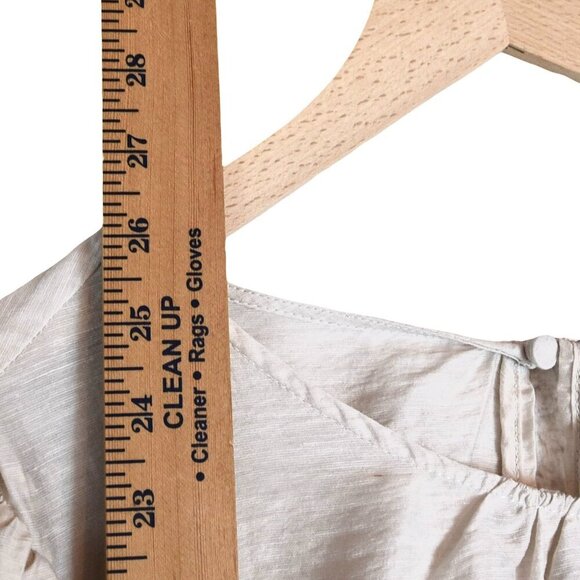 Eloquii || Ivory Poet Blouse Size 26W Long Sleeve Textured Prairie Peasant Top - Picture 9 of 10